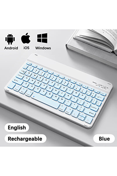 Choice Blue Wireless Bluetooth-compatible Keyboard For Android iOS Tablet Ult...