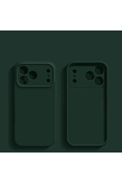 Choice iPhone17 Pro Max Black Green Silicone Feel Lens Protection Case For iP...