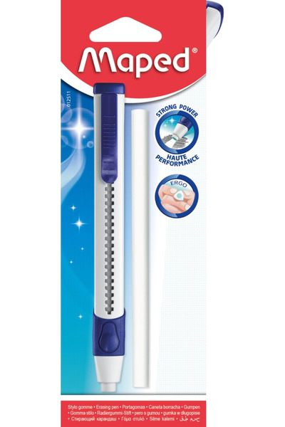 Maped Gom Pen Type Eraser + Spare Tip Blister (Mixed Color 1 Piece)012511