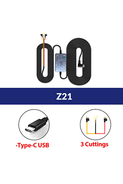 Choice مجموعة أسلاك شاحن سيارة USB صغير من النوع C E-ACE بطول 3.5 متر لكاميرا...