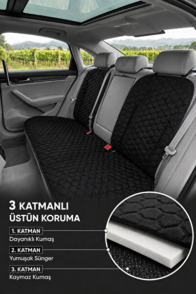 Rovitto Premium Oto Koltuk Minder Seti - FULL SET - Terletmez - Kolay Montaj - Kaymaz Taban- Oto Koltuk Kılıfı