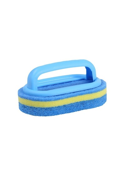 Choice1 blue 1pc Sponge Cleaning Brush With Handle Bathtub Tile Scrub Brush K...