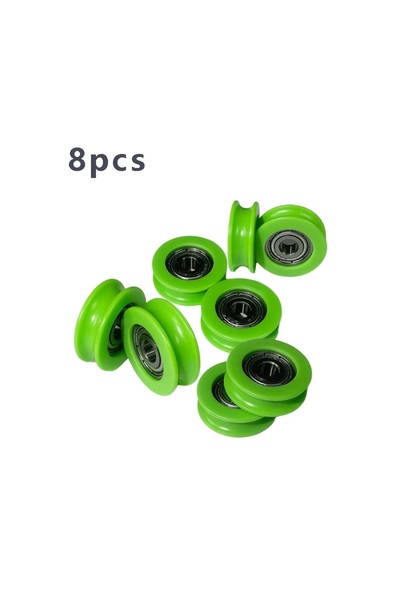 Choice 8Pcs U-Groove Nylon Guide Pulley, Rolling Bearing H-Groove Wheel 5x21x...