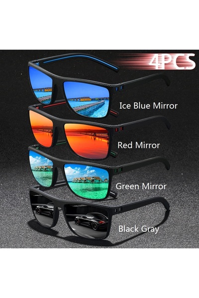 choice2 4PCS-(EveryColor) 4PCS Eyewear Fashion Vintage Check Square Sunglasse...