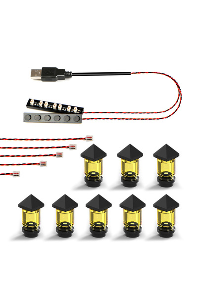Choice1 14PCS Warm Light 14PCS Building Blocks Lawn Lights Atmosphere Moc Str...