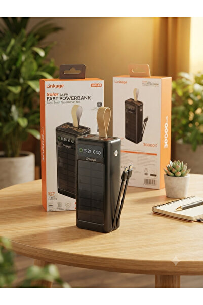 Linkage Aura Akse Solar 22.5W 30,000 mAh Hızlı Şarj Aletli Taşınabilir Powerbank