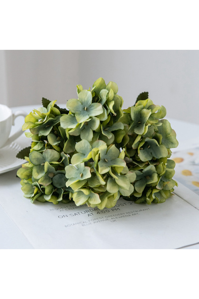 Choice army green Artificial Flowers Silk Hydrangea Vase for Home Decoration ...