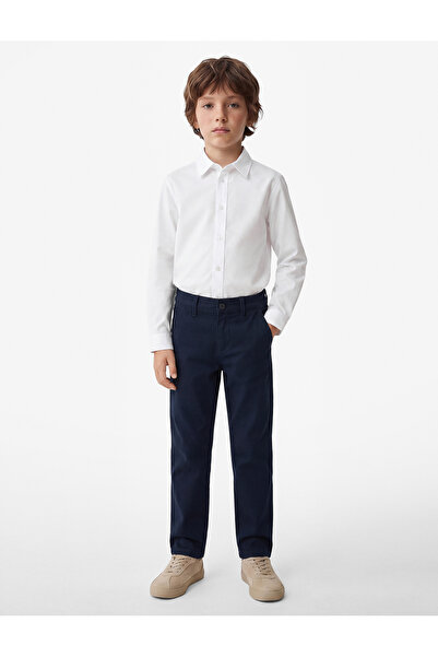 Koton Cotton Long Sleeve Classic Collar Basic Shirt