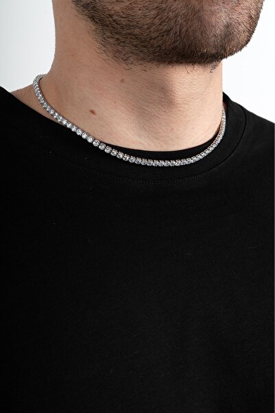 UKHWD SUPPLY 4mm X 45cm Iced Tennis Chain Chain Necklace