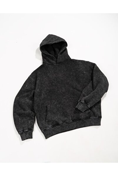 Oversized Acid Washed Erkek Hoodie UK1013WHSY