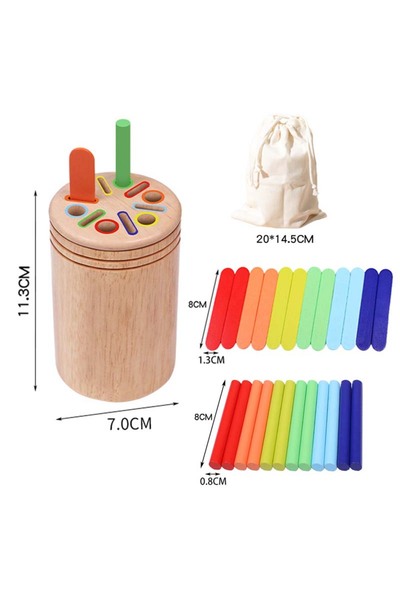 choice2 D Wooden Matching Toys Montessori Color Matching Sorting Stick Balanc...