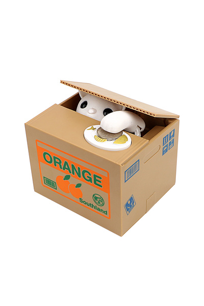 choice2 Orange Cat Electronic Money Boxes Automated Panda Cat Steal Coin Bank...