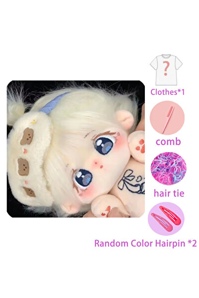 Choice 20cm Doll with clothes A 20cm White Fried Hair Plush Doll Cute Sweet B...