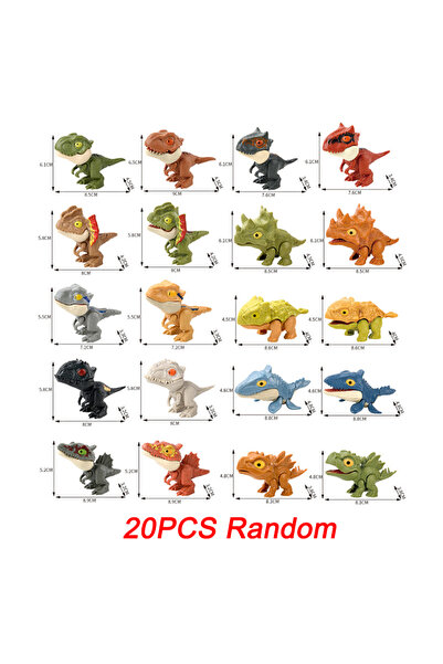 Choice1 20PCS Random 20-1PCS Finger Dinosaur Tricky Tyrannosaurus Finger-biti...