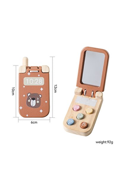 Choice 1 Cartoon Wooden Phone With Mirror Baby Montessori Toy The Child's Fin...