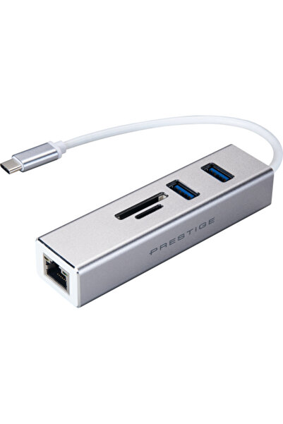 MSI Hub USB Prestige Type C Multi-port, 2x USB 3.0, 1x SD Card, 1x Lan, Grey