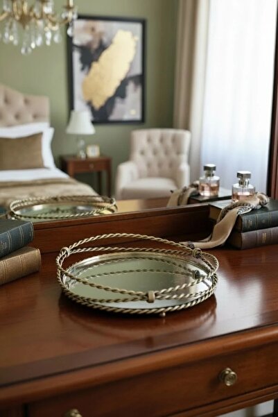 HaRe Home Yuvarlak Dekor ve Sunum Tepsisi
