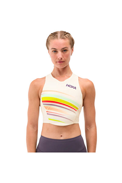 Hoka One One Σουτιέν Αθλητικό CROP DAY RACE 1173534-AFLR Εκρού