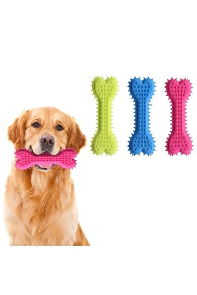 Choice A green 1/3pcs Pet Bone Shaped Dog Chew Toys Teeth Cleaning Chew Toys,...