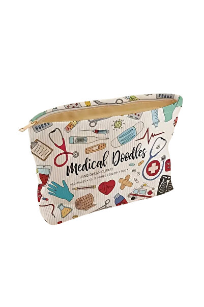 Choice Medical graffiti Medical Graffiti Printed Corduroy Makeup Bag, Lightwe...