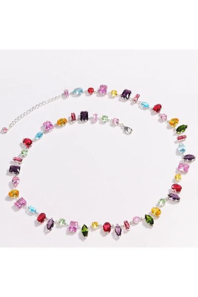 Choice necklace silver Brand 18K Gold Plated New Luxury Colourful Crystal Zir...