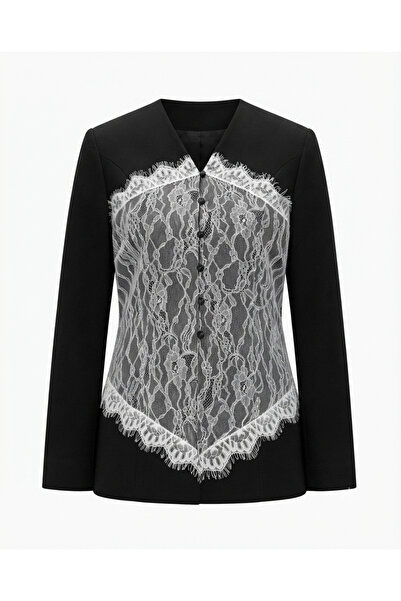 Bade Butik Black lace detailed design jacket