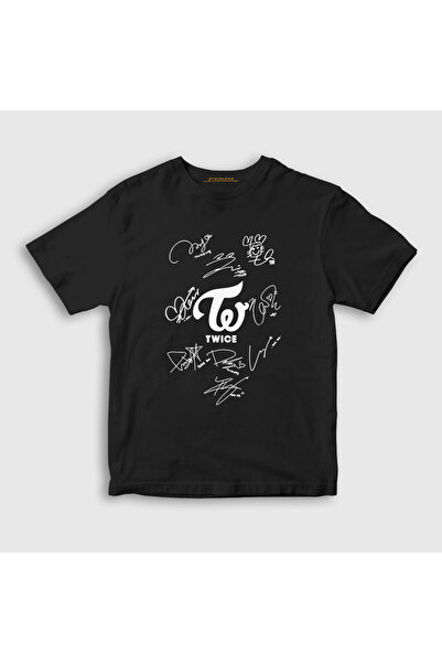 Presmono Unisex dečji crni znakovi K-pop Twice T-shirt 281690tt