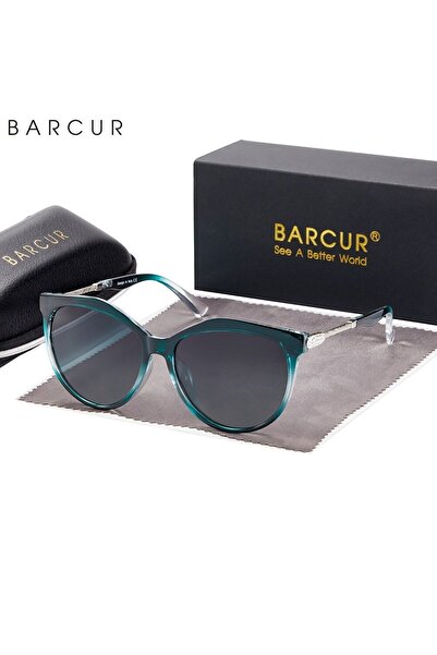 Choice Green BARCUR Polarized Cat Eye Sunglasses Women Gradient Round Sun Gla...