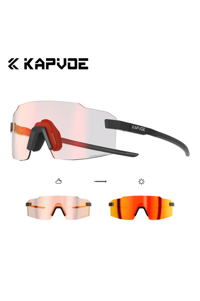 KAPVOE Photochromic-RE-01 Photochromic Runnning Sunglasses Light-Weight Cycli...