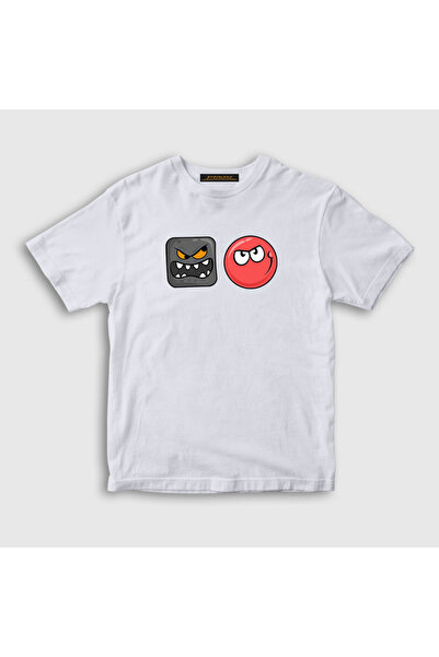 Presmono Unisex dečja igračka bela zla kvadratna igra crvena lopta T-shirt 35...