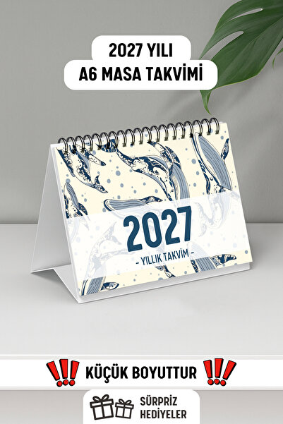 Eldesen Tasarım 2027 Masa Takvimi Spiralli A6 (15x12cm) Orta Boy / Resmi Tati...