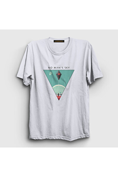 Presmono Unisex White Triangle No Man's Sky T-Shirt 610648Tt