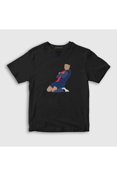 Presmono Unisex Kids Black Kylian Mbappe Goal Football T-Shirt 615396Tt