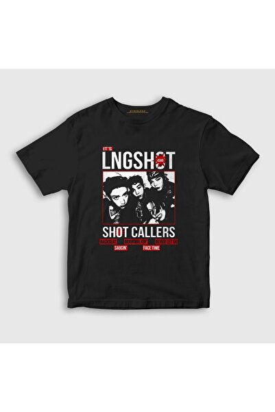 Presmono Unisex Kids Black Poster V2 Shot Callers K-Pop Lngshot T-Shirt 613921Tt