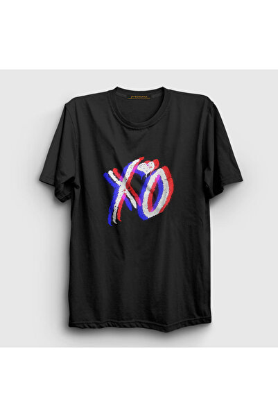 Presmono Unisex crni Glitch Xo The Weeknd T-shirt 158593tt