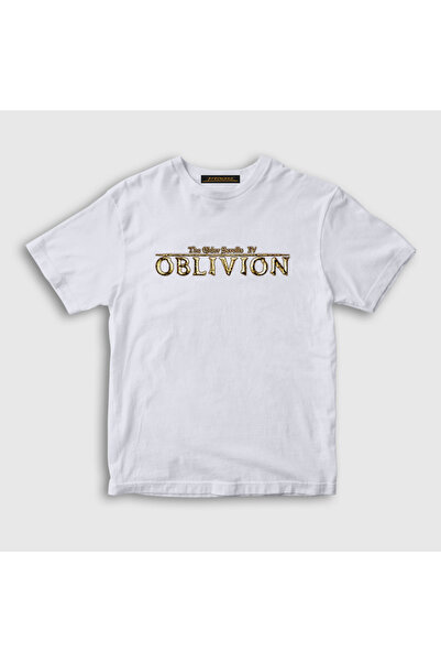 Presmono Unisex Kids White Logo the Elder Scrolls Iv Oblivion T-Shirt 608099Tt