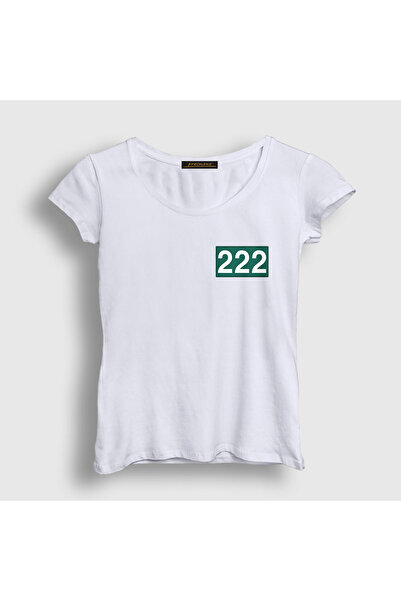 Presmono Women's White Kim Jun Hee 222 Squid Game T-Shirt 567149Tt