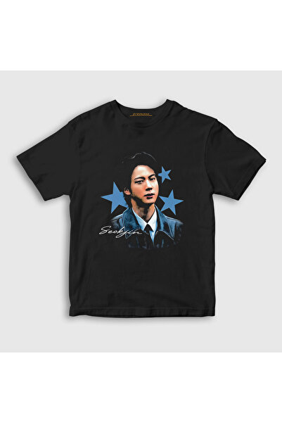 Presmono Unisex Kids Black Stars Kim Seok Jin Bts T-Shirt 599342Tt