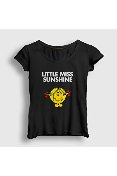 Presmono Women's Black Cute Little Miss Sunshine T-Shirt 587071Tt