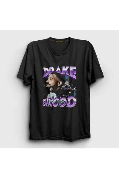 Presmono Унисекс црна мајица са T-shirt Дрејк 6 Бог 420550tt