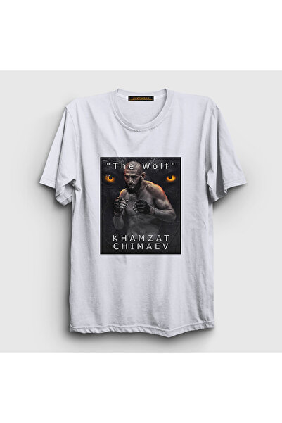 Presmono Unisex White Wolf Kurt Khamzat Chimaev Mma Ufc T-Shirt 429208Tt