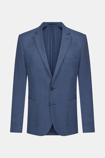 W Collection MAVİ DÜĞMELİ YÜN CEKET