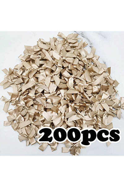 Choice1 4cm Champagne (200 Pcs) Champagne Ribbon Bows Small Size Polyester Sa...