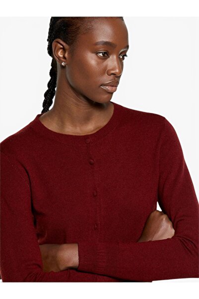 Sisley Kadın Yün ve Kaşmir Karışımlı Ribana Detaylı Bisiklet Yaka Hırka 325A102HM5237-SIS1M6