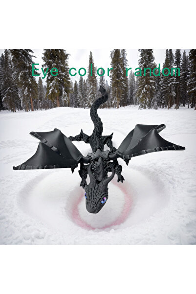 choice2 Black 39.5cm/15.55in 3D printed dragon with movable joints, animal mo...