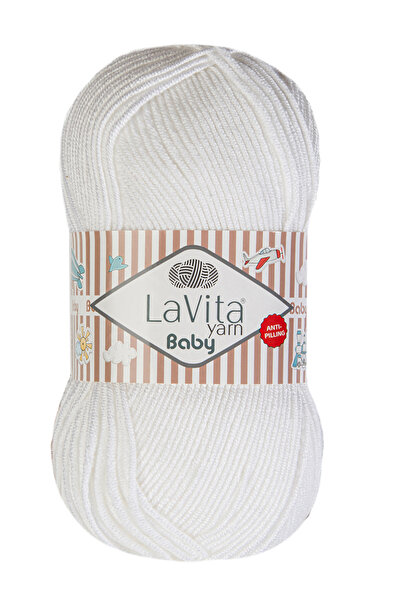LaVita Yarn Baby El Örgü İpi %100 Akrilik Anti-Pilling 100gr (1002 OPTİK)
