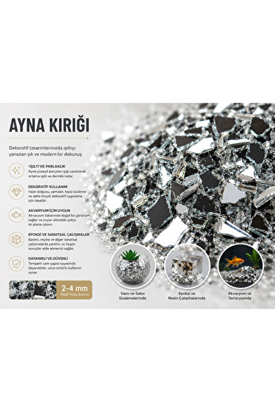 CAS Dekoratif Doğal Taş 2-4 mm | Epoksi, Teraryum, Akvaryum, Saksı ve Resin A...