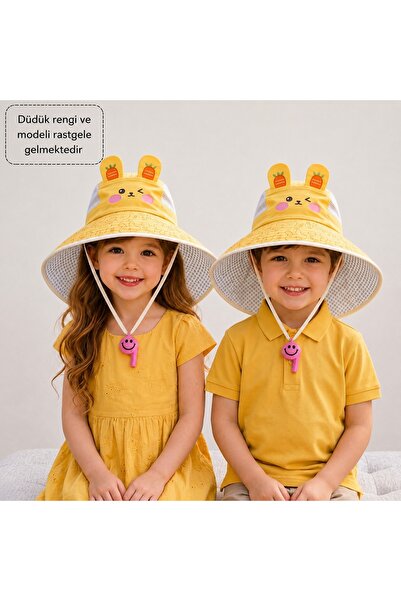 GlassySKY Rabbit Model Whistle Mesh Anti-Sweat Adjustable Children's Hat with...