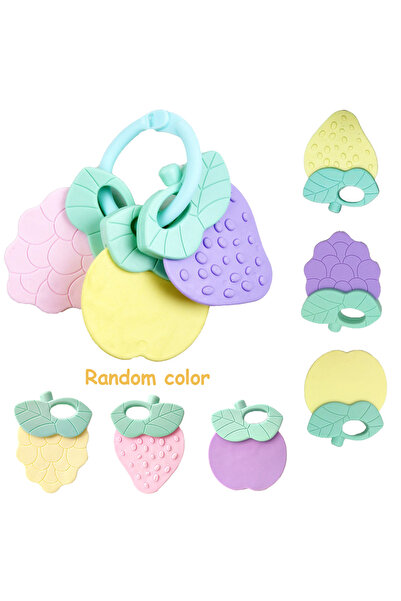 Choice Random color Baby Fruit Style Soft Rattle Teether Toy Kid Newborn Chew...