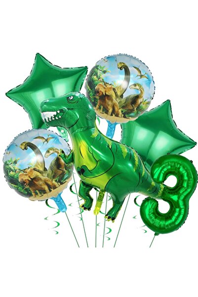 Choice 32inch 3 Dinosaur Balloons Happy Birthday Party Dinosaur Number Star F...